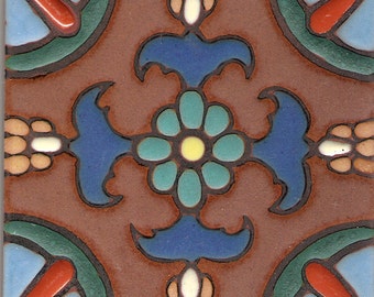 Spanish Moorish Tile 6x6 ~  Khalik Malibu Tile Design~ Spanish Tiles, Ceramic Tile, Pattern Tile(PRICE PER 4 PIECES)