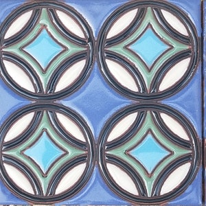 Donna Rings Modern Pool Tiles: Hand-Painted Ceramic Backsplash (6x6) Bild 8