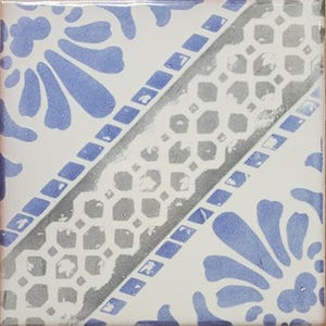 Hand printed modern ceramic tile