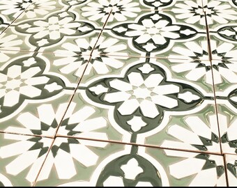 Decorative BackSplash or Pool Tile ** Price is for 4 pcs or 1 SqFt, 6x6 Carara Modern Hand-Glazed Tiles