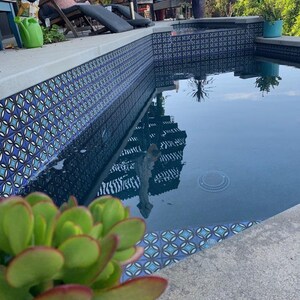 Donna Rings Modern Pool Tiles: Hand-Painted Ceramic Backsplash (6x6) Bild 1