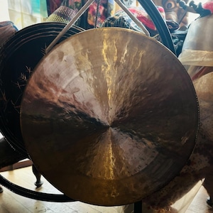 Handcrafted Brass Gong – Large 20” Zen Sound Decor, Meditation Wall Art, Yoga Room Accent, Spiritual Boho Handmade Statement Piece