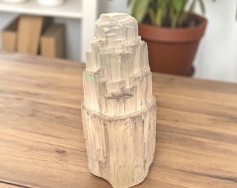 Handcrafted White Selenite Lamp for Meditation | Calming Crystal Light for Bedroom & Home Décor | Spiritual Gift | Plug-in Cord Included