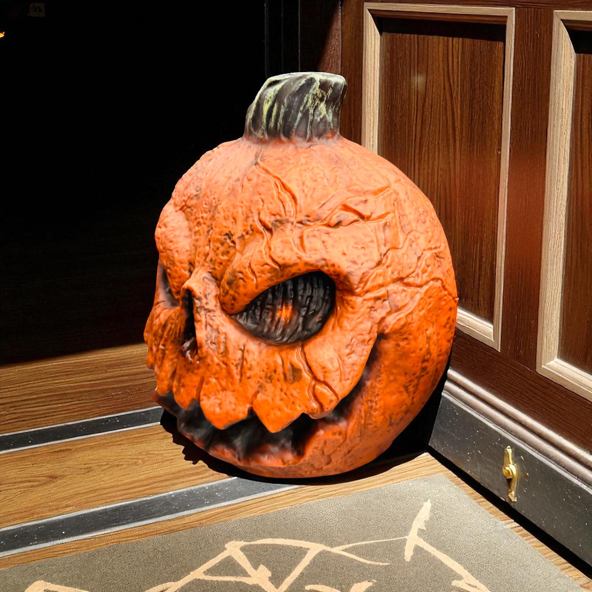 不気味なしゃべるカボチャのデコレーション | 12インチ 光るハロウィン