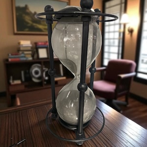 Timeless Hourglass Decor | Sand Timer Gift Idea | 9” Decorative Hourglass for Desk | Stylish Shelf Ornament | Focus & Calm Accent