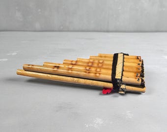 ヴィンテージ ラテンアメリカ民族楽器 手彫り木製フルート 長さ11.7