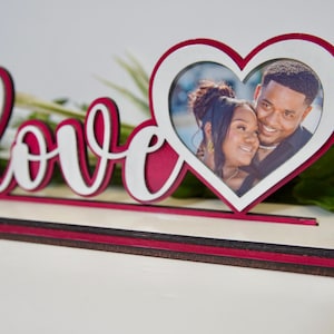 Handmade Love Photo Stand, Heart Shape with photo love stand for Desk, night stand home decor