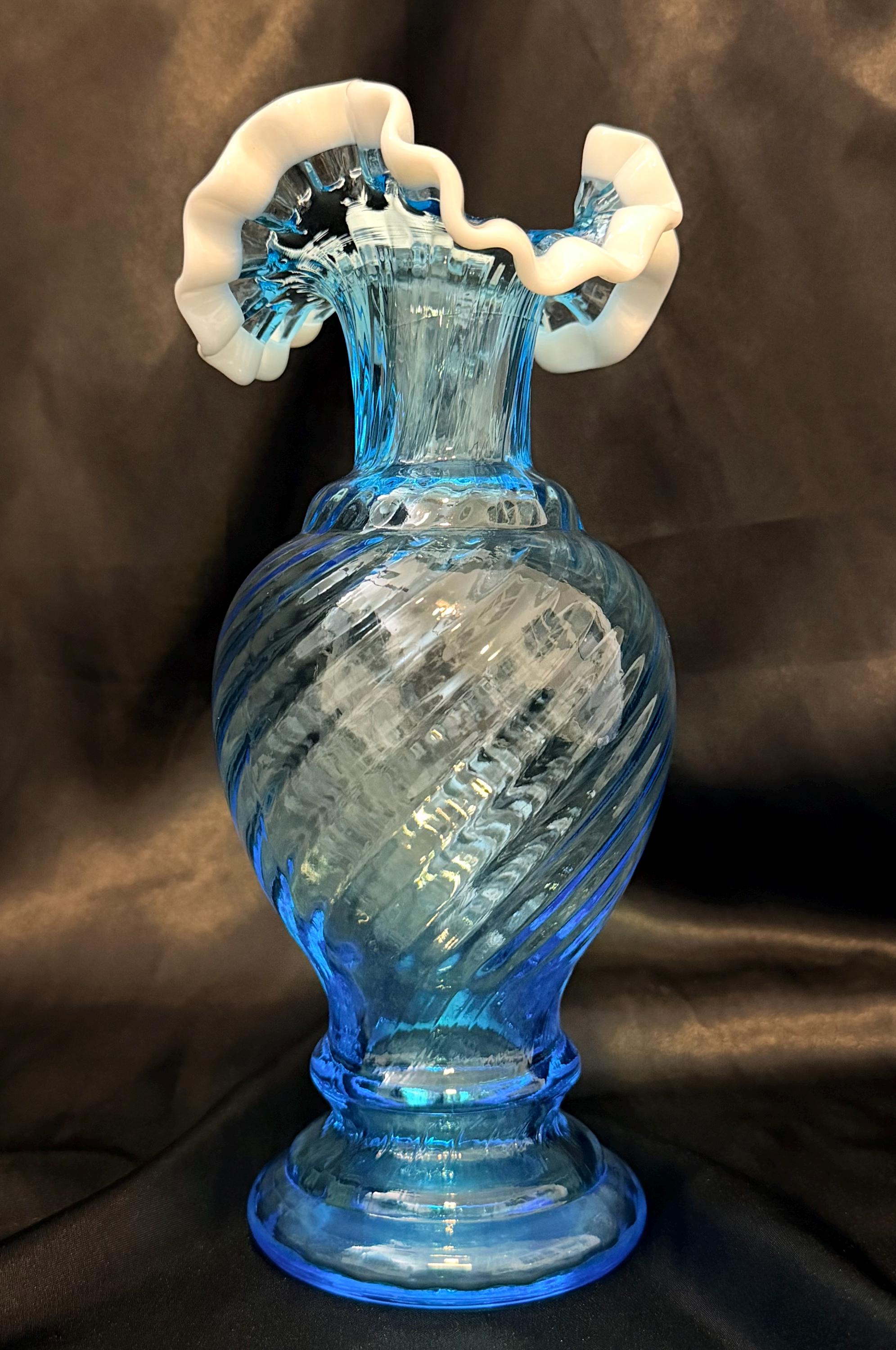 Vintage fenton blue vase - Etsy 日本