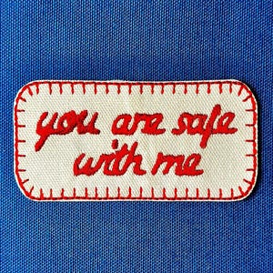 you are safe with me - LGBTQ+ friendly iron on patch | vintage style patch