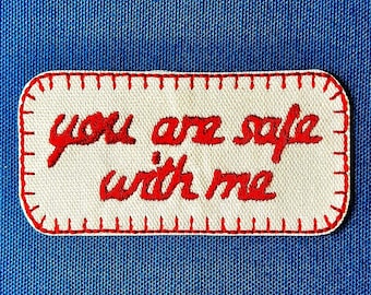 you are Safe with me - LGBTQ+ freundlicher Aufnäher | ein Aufnäher im Vintage-Look