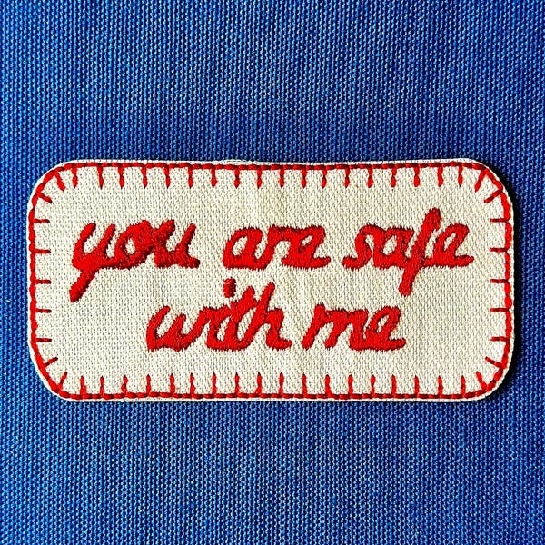 you are safe with me - LGBTQ+ friendly iron on patch | vintage style patch