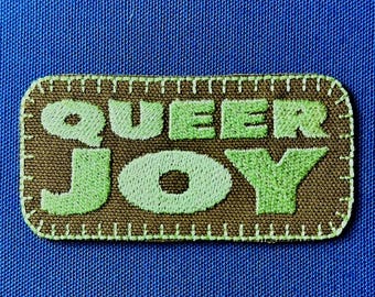 Toppa "Queer Joy" / ricamo in stile vintage / stirabile per la visibilità dell'orgoglio queer LGBTQ