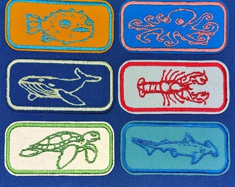 SCEGLI 3! Pacchetto di toppe con creature dell'oceano