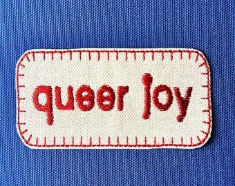queer joy Aufnäher | Stickerei im Vintage-Stil |  Aufbügeln für LGBTQ Pride sichtbar