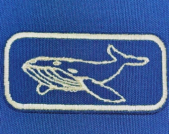 Humpback Whale Iron On Patch: Vintage Style Sea Creature