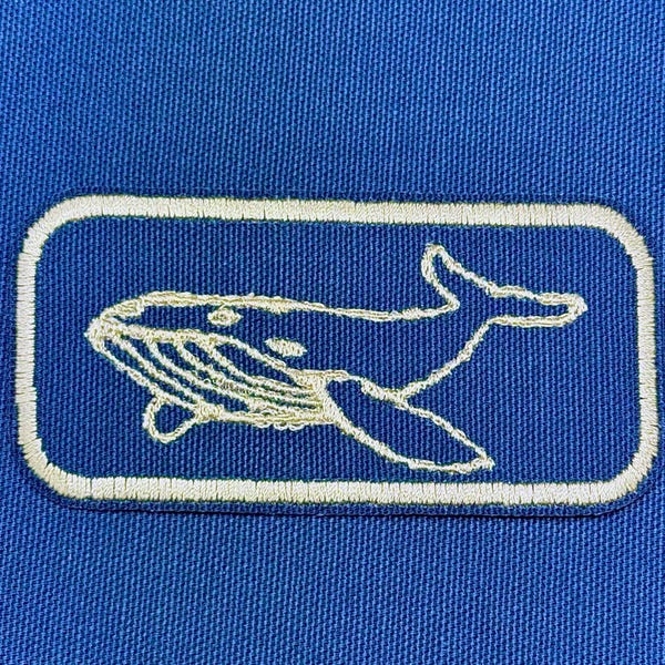Humpback Whale Iron On Patch: Vintage Style Sea Creature