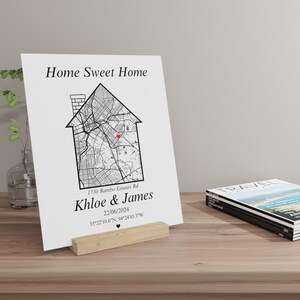 Regalo personalizzato per inaugurazione della casa, mappa personalizzata della casa, acquirente della prima casa, regalo della prima casa, la nostra prima casa, regalo dell'agente immobiliare, regalo della mappa della casa