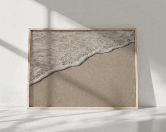 Clear Water Beach Photo: Minimalist Coastal Art (Digital Download)