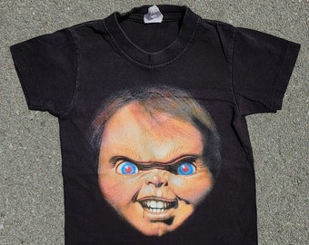 Vtg 2000s Chucky Print T-Shirt Youth Kids Size (XS)