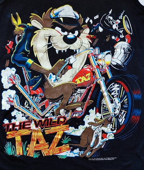 Vtg 1991 Looney Tunes Taz Devil Harley Made in Ca… - image 2