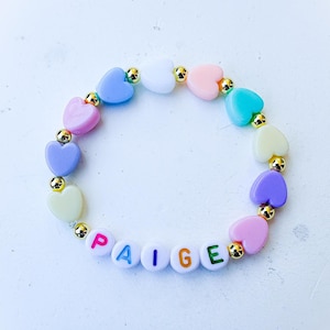 Girls Personalized Hearts Bracelet | Kids Name Bracelet | Girls Party Favors | Girls Name Bracelet | Gift for Girls | Granddaughter Gift