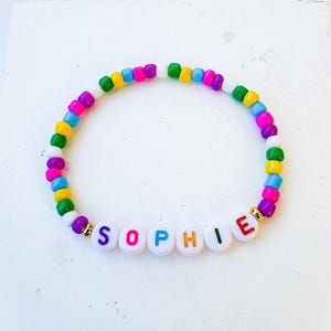 Girls Rainbow Name Bracelet | Toddler Name Bracelet | Girls Party Favors | Girls Name Bracelet | Girls Personalized Gift | Party Favors