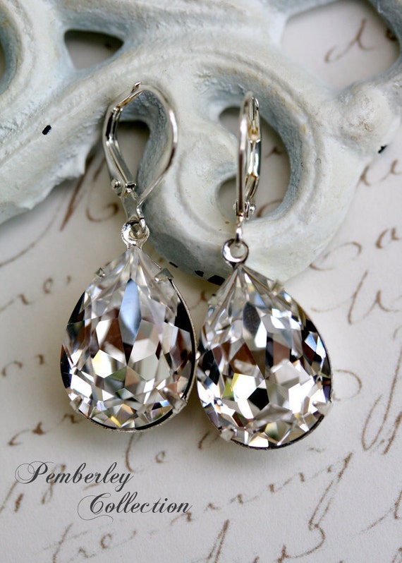 Swarovski Crystal Earrings Estate Style Earrings Diamond | Etsy