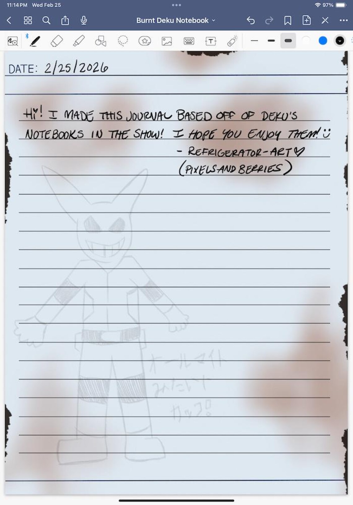 MHA Deku's Notebook | Hero Analysis Digital Journal (goodnotes ...
