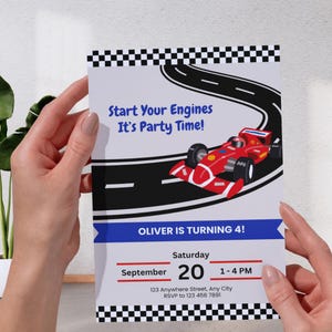 Race Car Birthday Invitation Racecar Birthday Invitation Kids Birthday Party Invite Instant Editable Digital Boy Birthday Invitation