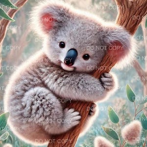 Koala Wall Art Print - Cute Australian Animal Nursery Decor, Baby Koala Illustration, Wildlife Poster, Kids Room Artwork, Animal Lover Art