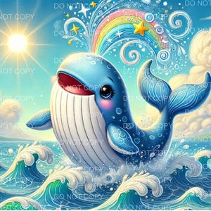 Wal Wand Kunst Druck - Ozean Kinderzimmer Dekor, Nautische Baby Bild, Meerestier Illustration, Küsten Kinderzimmer Poster, Wandplakat