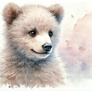 Baby Bear Nursery Print - Woodland Animal Wall Art, Cute Bear Poster, Gender Neutral Baby Room Decor, Kids Wildlife Illustration, Lover Gift