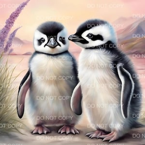 Süßer Pinguin Wand Kunst Druck - Baby Tier Kinderzimmer Dekor, Arktische Wildtiere Kunstwerk, entzückender Pinguin Illustration, ungerahmtes Poster
