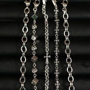 CH Boxed Silber punk Kreuz Blume Würfel Armband Alphabet Kette Gothic Schmuck unisex Hochzeit Geburtstag Party Geschenk
