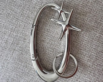 Porte-clés mousqueton en forme d'étoile, porte-clés de sac de l'an 2000, pince pour clé en métal, accessoire de mode pour pantalon, cadeau pour elle