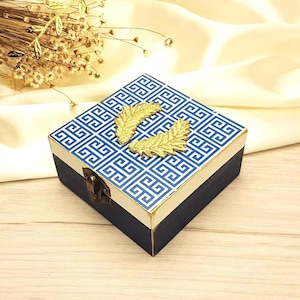 10 scatole portaconfetti di lusso con ramo d'ulivo, corona d'alloro, bomboniera greca, bomboniera ricordo di nozze, battesimo, regalo elegante fatto a mano per gli invitati al matrimonio