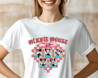 Minnie Mouse Checkered Vintage Shirt, Minnie Checkered Shirt, Kids Disney Shirt, Disneyland Vacation T-Shirt, 90s Minnie Mouse T-Shirt
