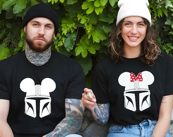 Minnie Mickey Ears Star Wars Shirt, Mandalorian Disney Trip Shirt, Mandalorian Kids Shirt, Disney Couple Shirt, Star Wars Mandalorian Shirt