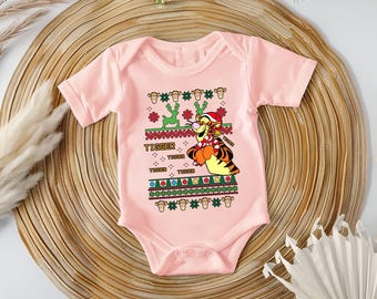 Tigger Christmas Baby Bodysuit, Christmas Kids Shirt, Disney Tigger Christmas T-Shirt, Tigger Shirt, Winnie the Pooh Christmas Gift T-Shirt