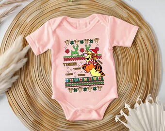 Tigger Christmas Baby Bodysuit, Christmas Kids Shirt, Disney Tigger Christmas T-Shirt, Tigger Shirt, Winnie the Pooh Christmas Gift T-Shirt