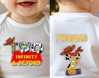 Toy Story Birthday Party Toddler Shirt, Birthday Toddler Shirt, Custom Name 2nd Birthday T-Shirts, Second Birthday Sweatshirt