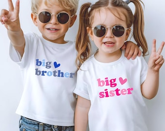 Matching Sibling Shirts, Pregnancy Announcement Toddler Shirt, Big Sister Kids T-Shirt, Lil Brother Baby Bodysuit, Lil Sister Baby Bodysuit