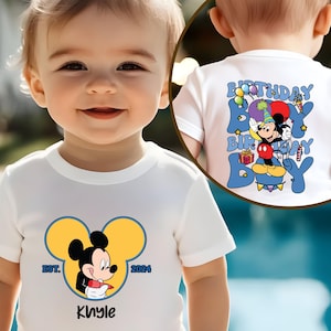 Custom Mickey Birthday Boy Kids Sweatshirt, Disney Birthday Kids Shirt, Custom Mickey Birthday Toddler Shirt, Personalized Birthday T-Shirt