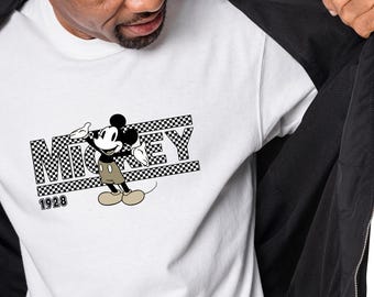 Checkered Mickey Toddler T-Shirt, Retro Mickey Kids Shirt, Mickey Baby Bodysuit, Mickey Mouse Shirt, Mickey Toddler Shirt