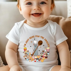Disney Ratatouille Toddler T-Shirt, Disney Remy Toddler Shirt, Disney Snacks Kids Shirt, I'm Just Here For The Snacks Toddler Shirt immagine 2