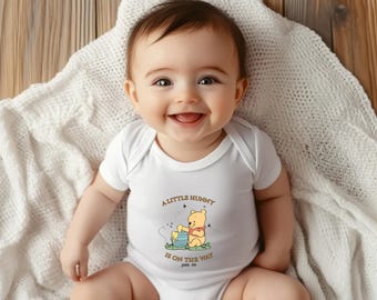 Pooh Custom Baby Bodysuit, A little Hunny Is On The Way Custom Announcement Baby Bodysuit, Pooh Bear Toddler Shirt, Custom Toddler T-Shirt.