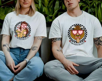 Beauty and the Beast Disney Couple Shirts, Beast and Beauty Disney matching couple T-Shirts, His beauty Her Beast Couple Shirt, Gift For Her