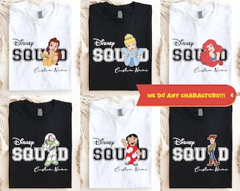 Disney Squad Shirts, Disney Couples, Disney Custom Squad Shirt, Disney Family Tee, Disney Trip Tee, Disney Squad All Character Shirts