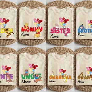 Winnie The Pooh Birthday Shirt, Disney Family Birthday T-Shirt, Winnie & Co Shirt, Custom Pooh Birthday Shirt, Pooh Birthday Party T-Shirt