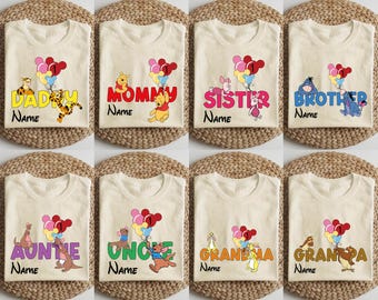 Winnie The Pooh Birthday Shirt, Disney Family Birthday T-Shirt, Winnie & Co Shirt, Custom Pooh Birthday Shirt, Pooh Birthday Party T-Shirt